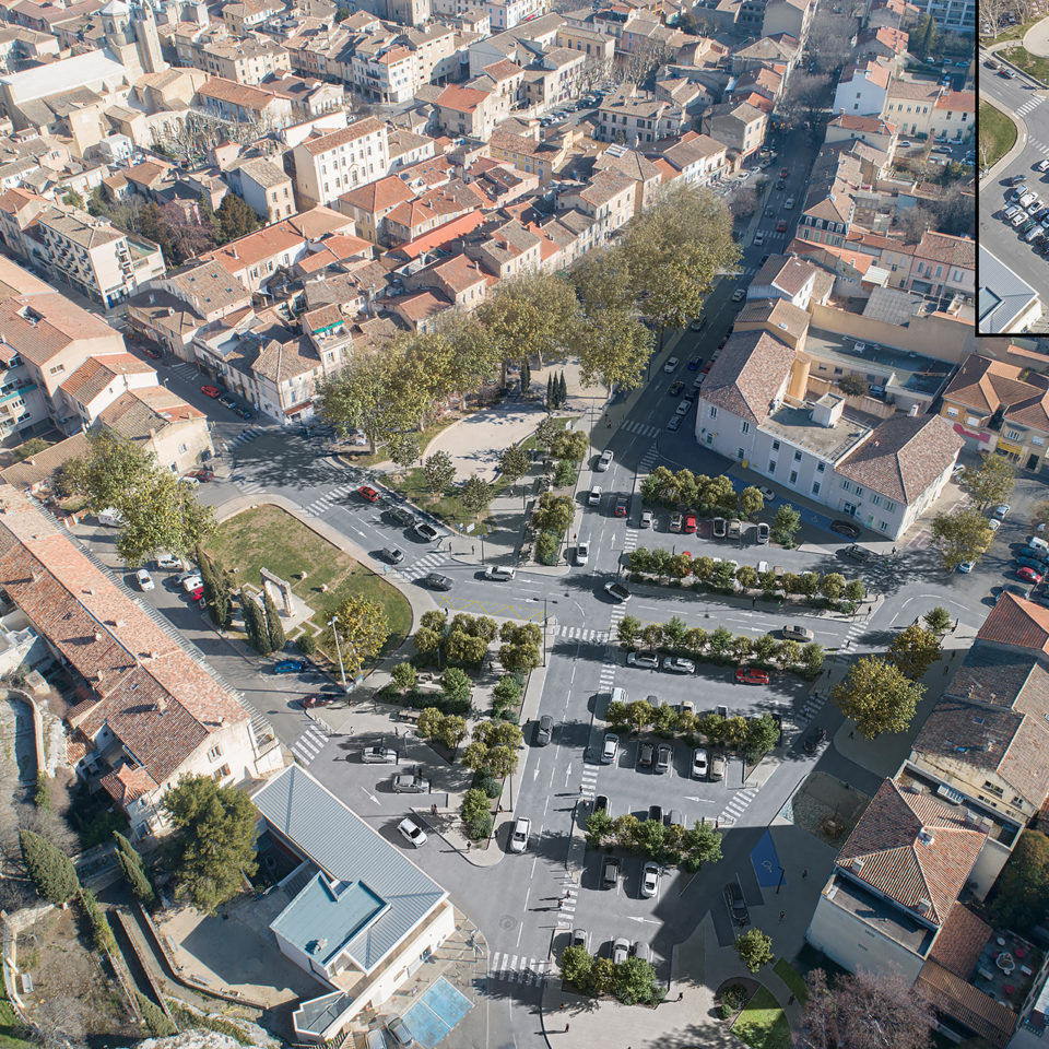 ARTELIA - Aménagement place Tourel Cavaillon - Intégration vue drone